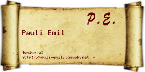 Pauli Emil névjegykártya