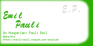 emil pauli business card